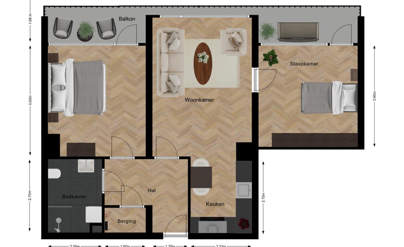 Plattegrond van een woning.