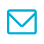 Een blauw pictogram van een envelop, symbool voor e-mail of berichten, op een witte achtergrond.