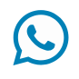 Afbeelding van een blauw-wit pictogram van een telefoonhoorn in een spraakballon, symbool voor communicatie of klantenservice.